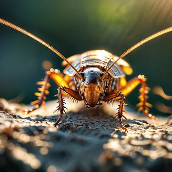 Detalle de una cucaracha, una de las plagas que controlamos